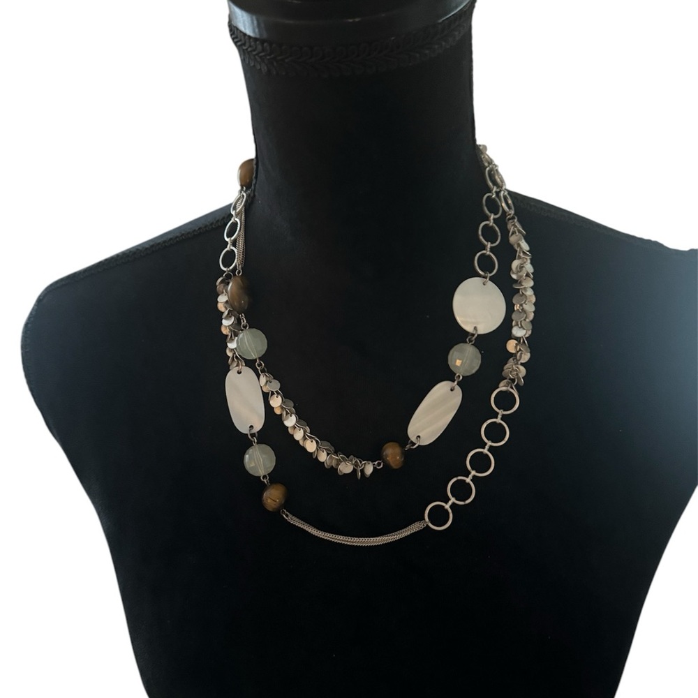 Lia Sophia Vintage Silver Tone 21” Long Necklace - Picture 2 of 4